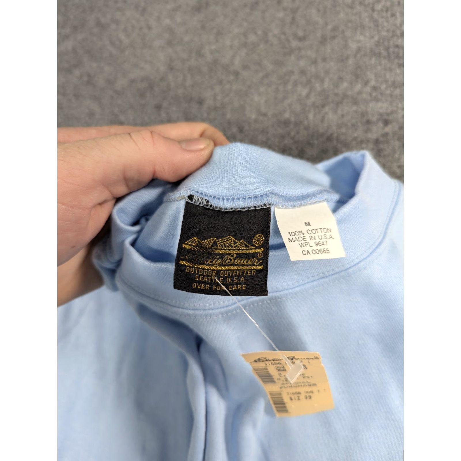 Eddie Bauer VINTAGE Eddie Bauer T-Shirt Mens M Light Blue Henley Long Sleeve Cotton Knit NWT Regular Fit Blue 90s? Size US M / EU 48-50 / 2 - 4 Thumbnail