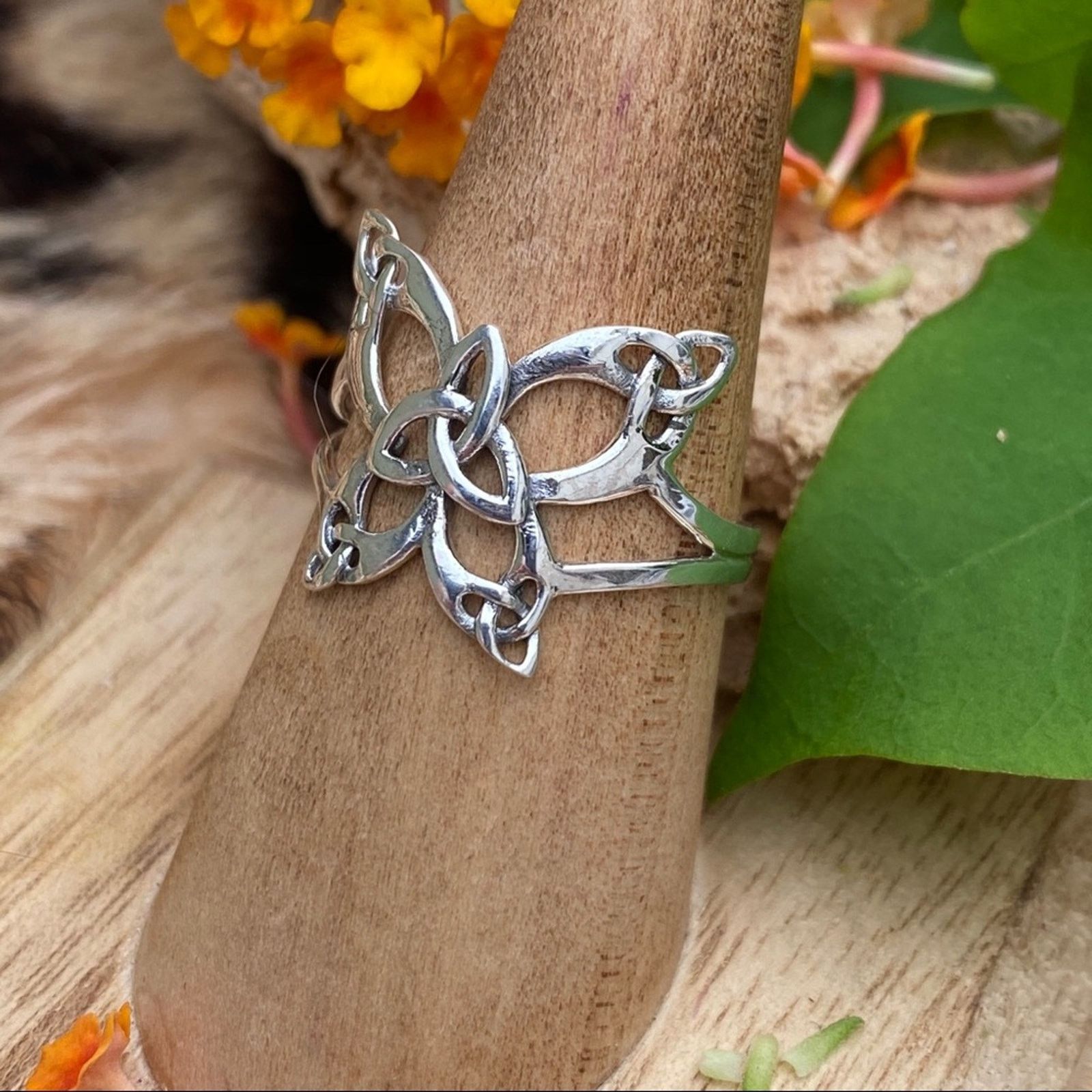 Other 925 Sterling Silver Celtic Trinity Knot Butterfly Ring Size ONE SIZE - 3 Thumbnail