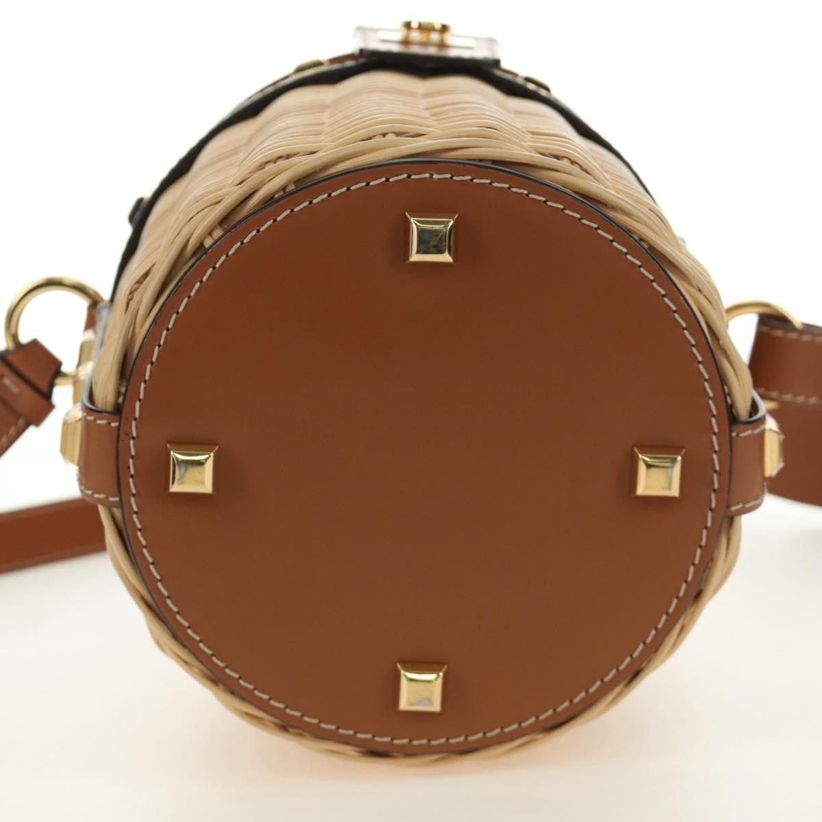 Salvatore Ferragamo Salvatore Ferragamo Gancini Straw Shoulder Bag Beige Size ONE SIZE - 8 Thumbnail