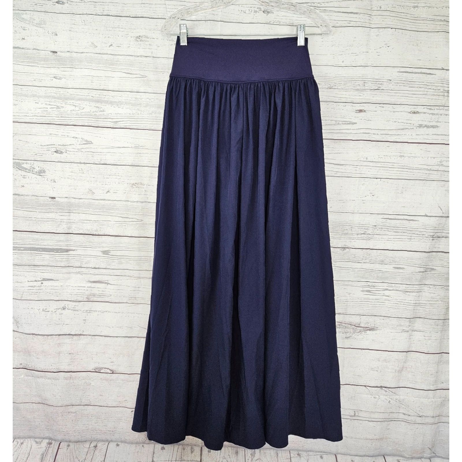 Vintage VINTAGE Halara Womens Maxi Skirt Sz Small Blue High Slit Built In Briefs Pull On Ladies Maxi Slit 40.5" Womens Size 28" / US 6 / IT 42 - 3 Thumbnail