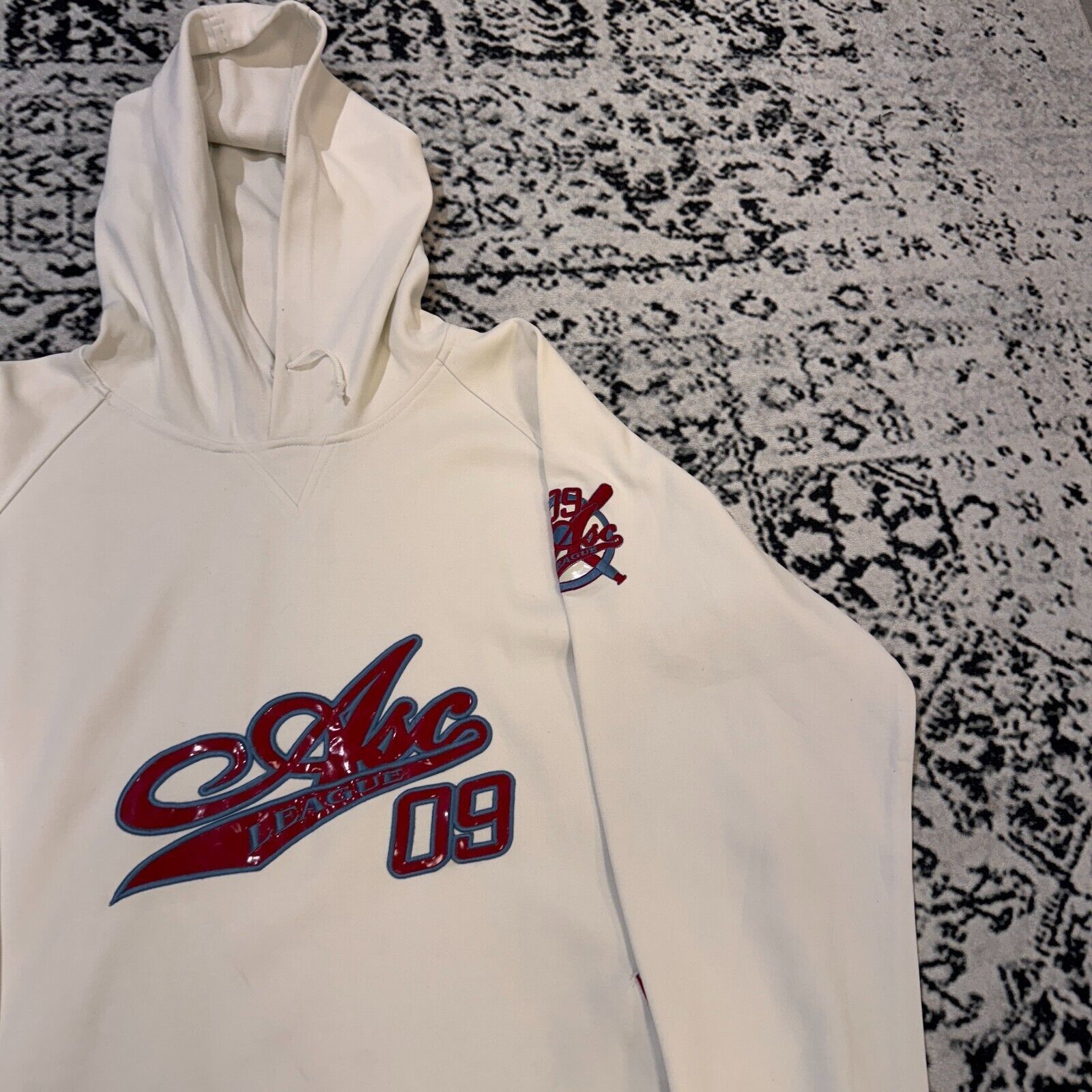 Vintage Vintage White Cotton Hoodie Size XL Asc League Hip Hop Size US XL / EU 56 / 4 - 4 Thumbnail