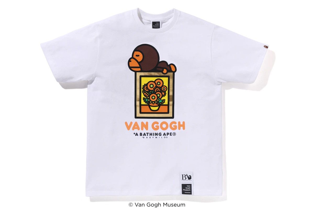 Bape BAPE x Van Gogh Museum Baby Milo Tee White Size US M / EU 48-50 / 2 - 2 Thumbnail