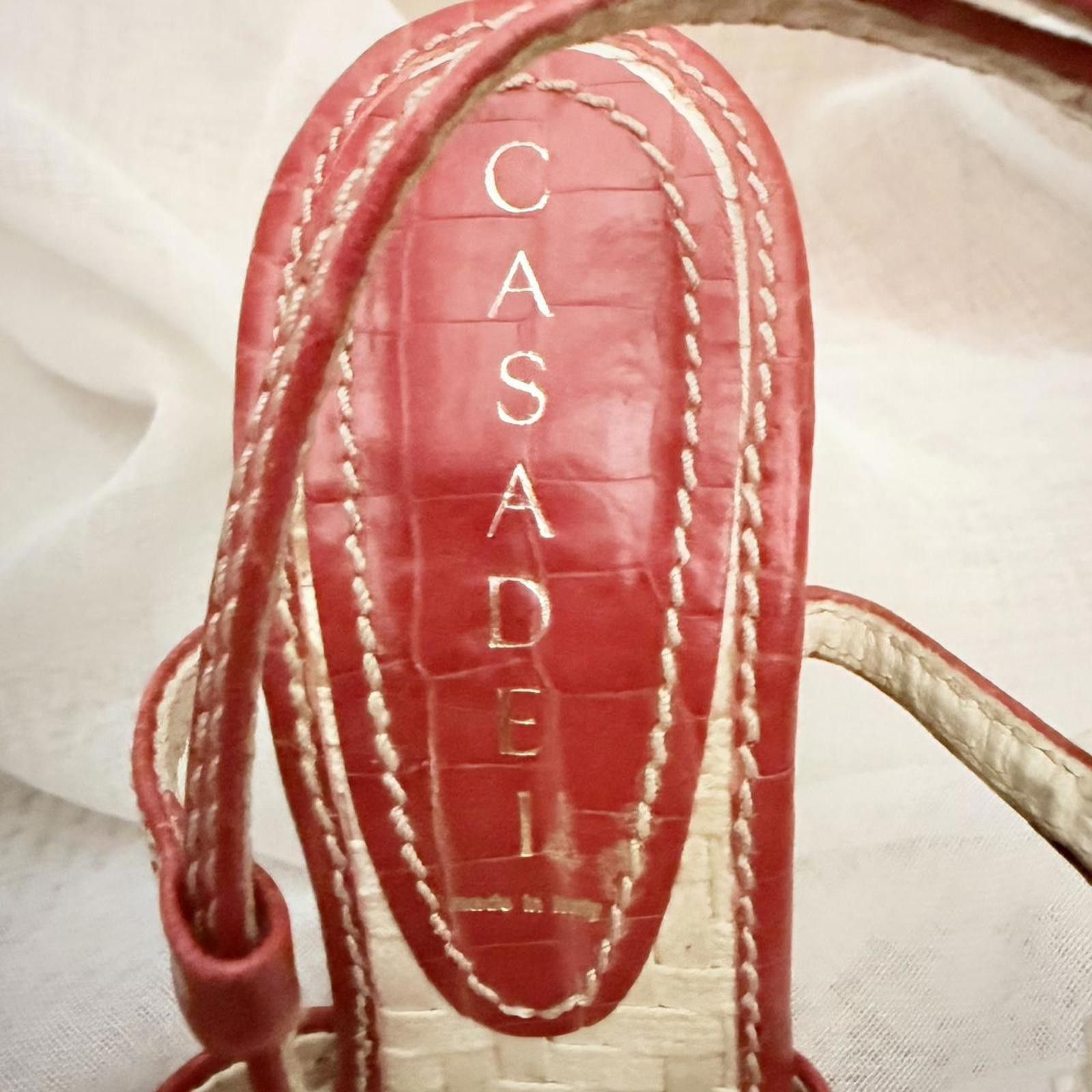 Casedei Casadei Red Leather Strappy Heels Size US 6 Size US 6 / IT 36 - 3 Thumbnail