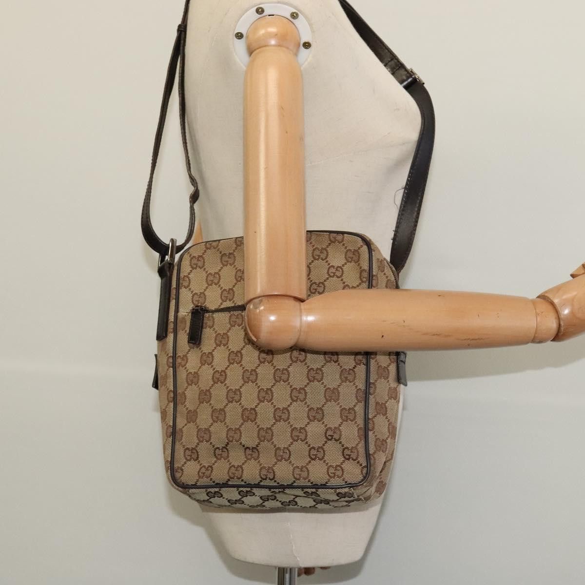 Gucci GUCCI GG Canvas Shoulder Bag Beige Silver Size ONE SIZE - 20 Thumbnail