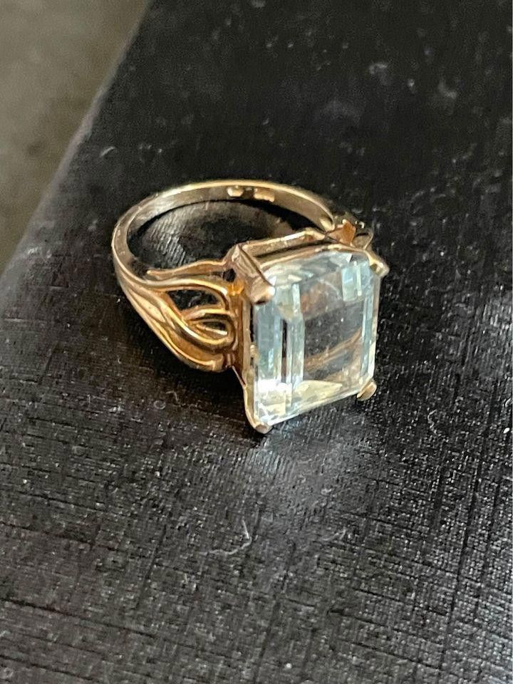 Designer Vintage 14K Aquamarine Sz. 6 Size ONE SIZE - 7 Thumbnail
