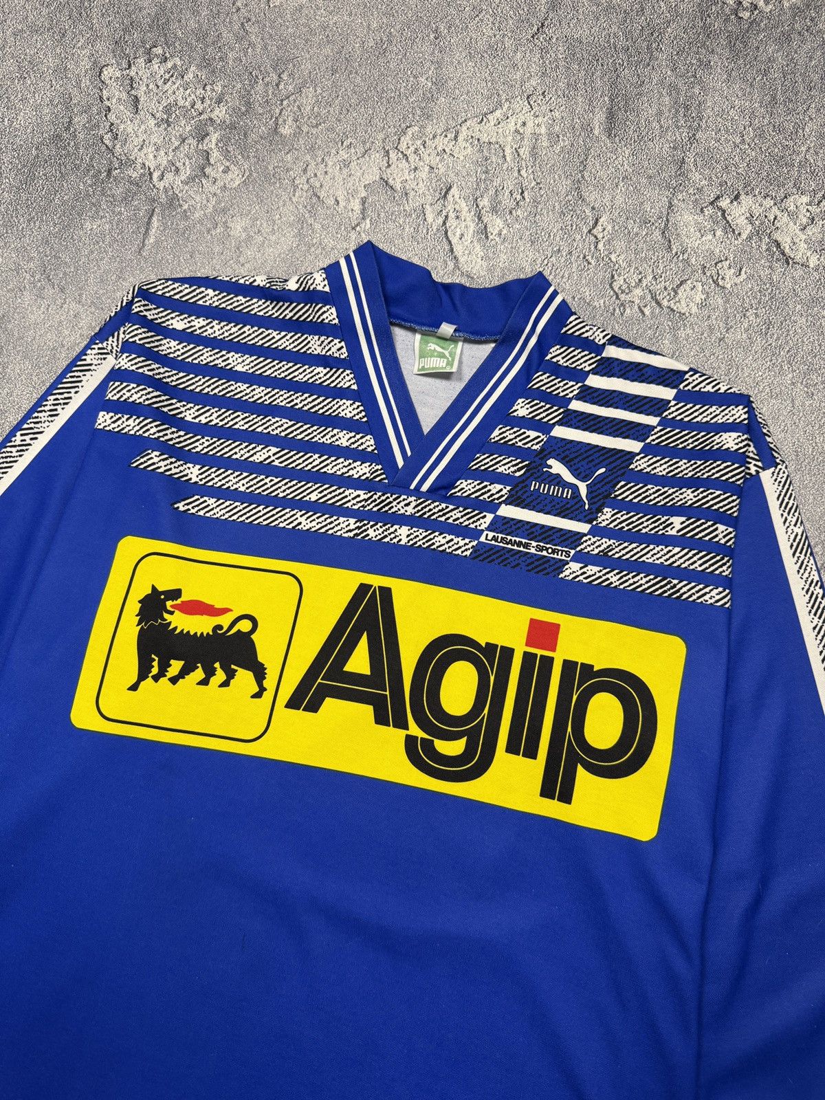 Puma Vintage 90s Puma Lausanne Sports Agip Long sleeve Size US XL / EU 56 / 4 - 4 Thumbnail