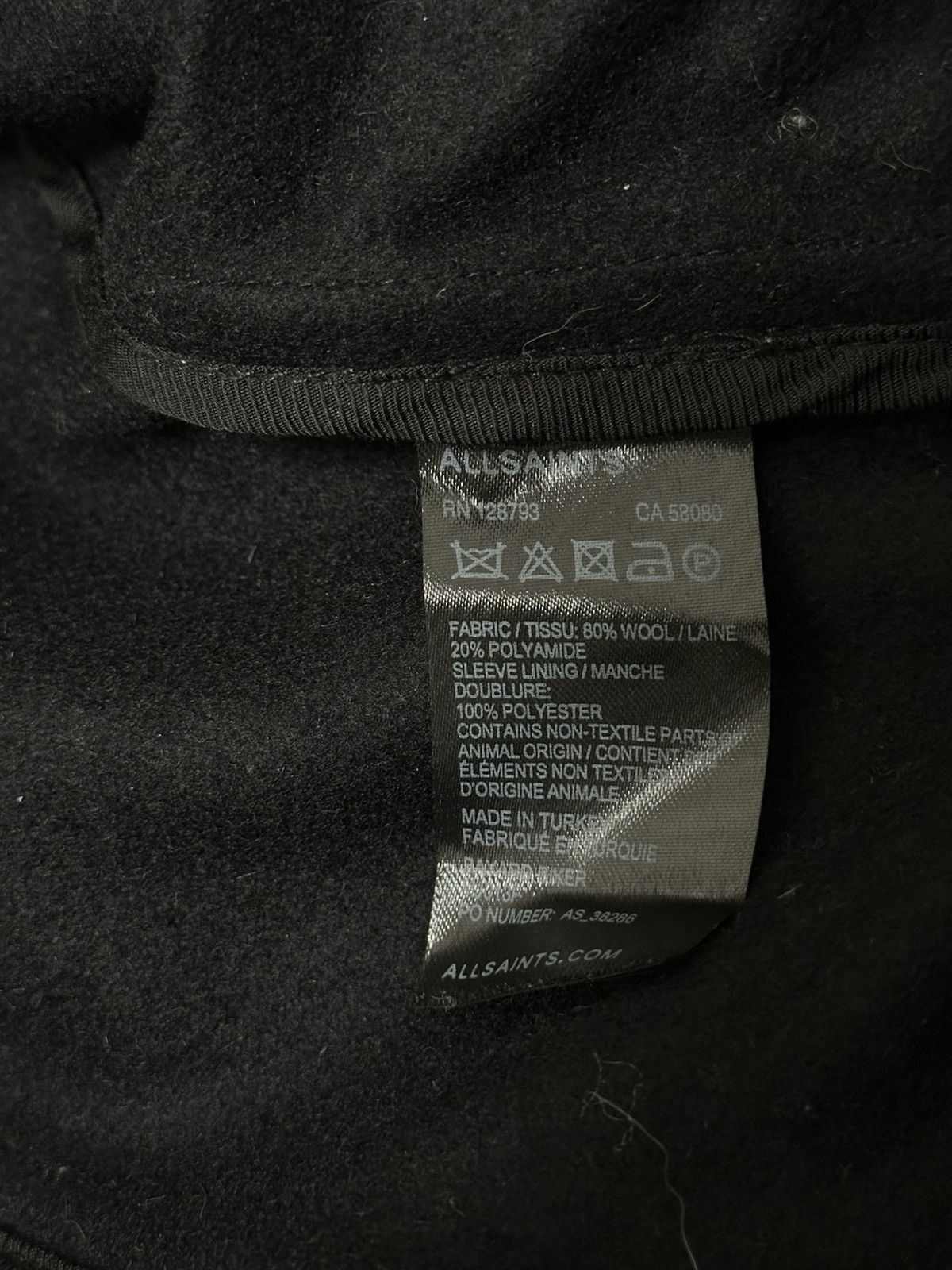 Allsaints Wool Jacket Allsaints Coat Black Size S biker Size US S / EU 44-46 / 1 - 8 Thumbnail