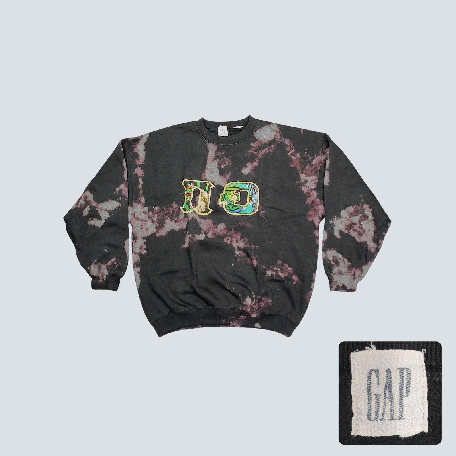 Gap Gap x VTG Y2K Custom Bleach Omega Psi Phi Boxy Sweatshirt Size US L / EU 52-54 / 3 - 1 Thumbnail