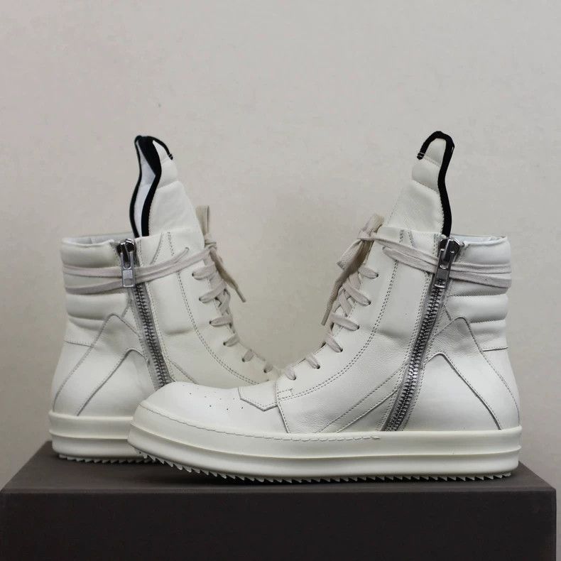 Rick Owens rickowens milk white high top sneakers-2508 Size US 5 / EU 37 - 5 Thumbnail