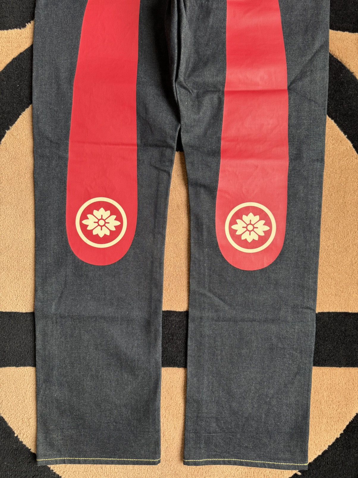 Evisu × Vintage EVISU red daicock style denim jeans size：34x34 Size US 34 / EU 50 - 6 Thumbnail