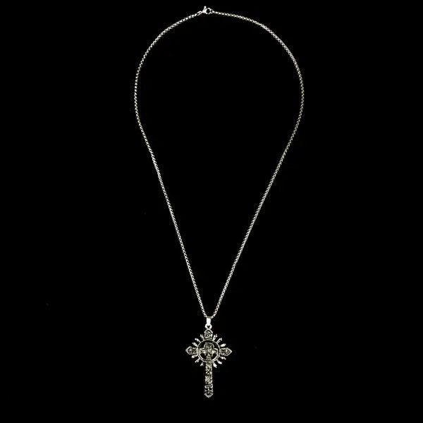 VIBE Skull Cross Necklace Punk Chain Y2K Opium Size ONE SIZE - 3 Thumbnail