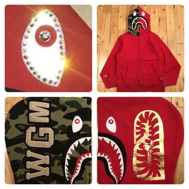 Bape × Swarovski Swarovski × BAPE camo shark full zip hoodie a bathing ape Size US M / EU 48-50 / 2 - 1 Thumbnail