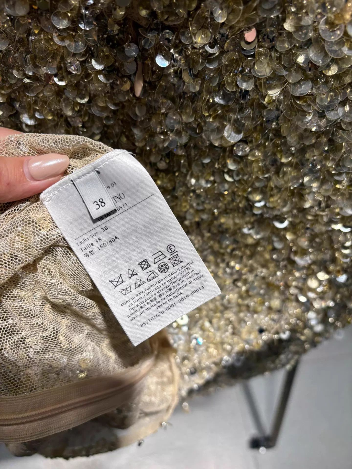 Valentino Valentino Champagne Gradient Sequin Top Deadstock Size XS / US 0-2 / IT 36-38 - 6 Thumbnail