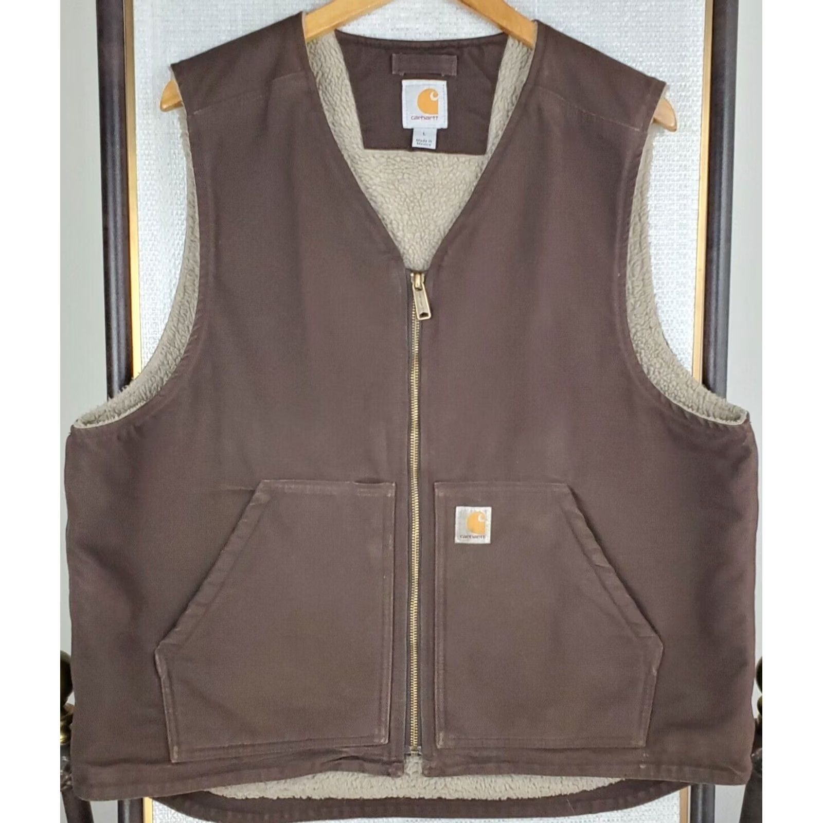 Carhartt Carhartt Large Brown Mens Vest - Sherpa Lining - Full Zip Size US L / EU 52-54 / 3 - 2 Thumbnail
