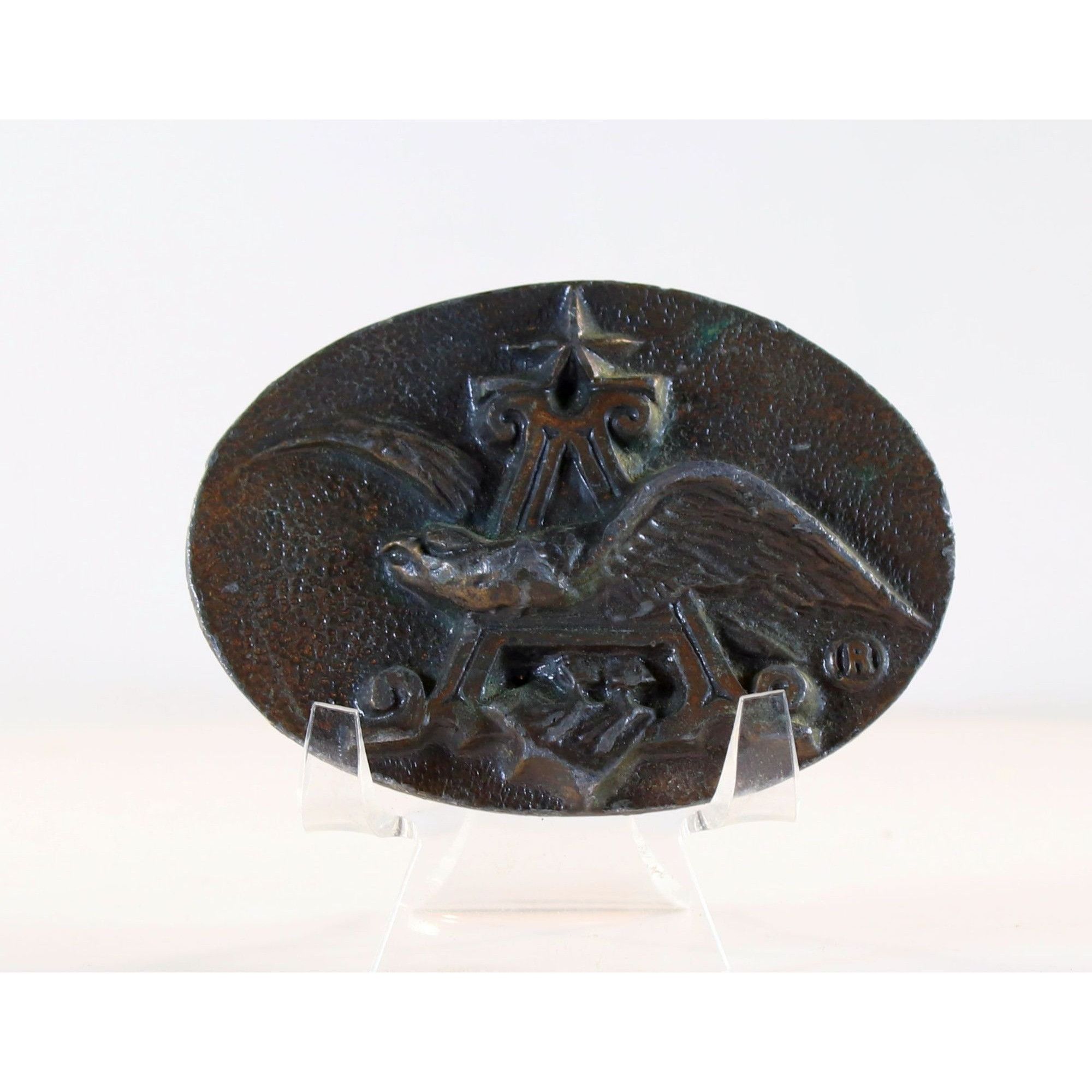 Vintage Anheuser Busch Budweiser Beer Belt Buckle P-168 Solid Brass Size ONE SIZE - 1 Thumbnail