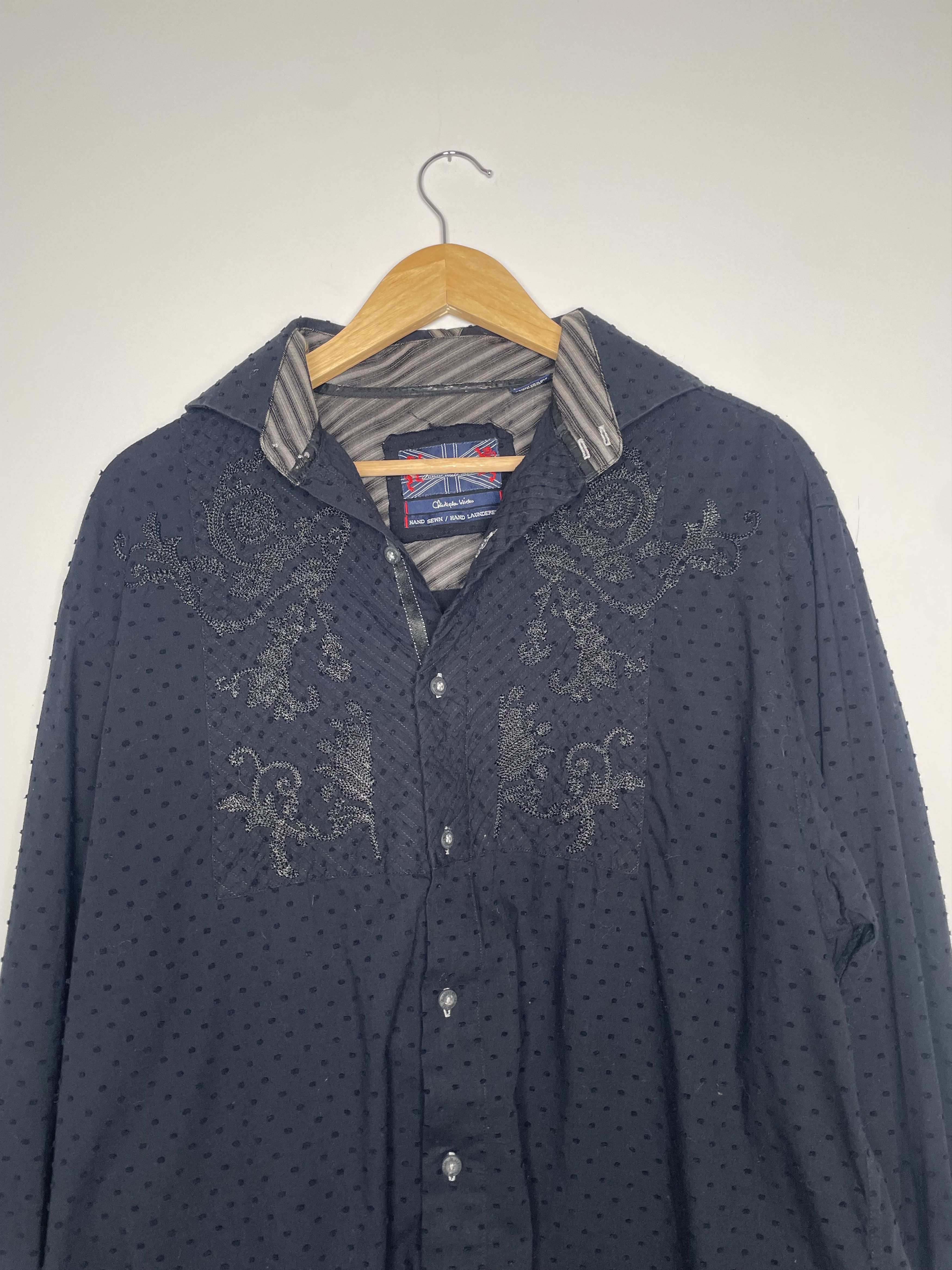 English Laundry 🇬🇧 English Laundry Black Clip Dot Embroidered Shirt XL Size US XL / EU 56 / 4 - 3 Thumbnail