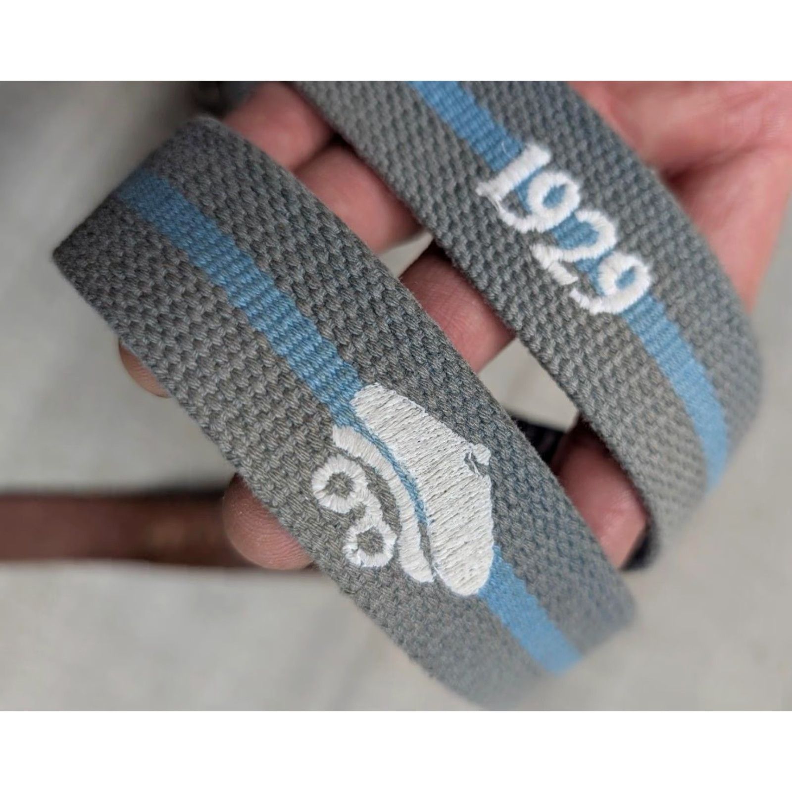 Peter Millar VINTAGE USA made PETER MILLAR golf belt 36 country club NEEDLEPOINT leather gray Size 36 - 2 Thumbnail