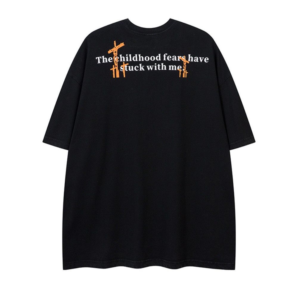 Japanese Brand × Vintage Flame letter cotton casual round neck distressed t-shirt Size US M / EU 48-50 / 2 - 2 Thumbnail