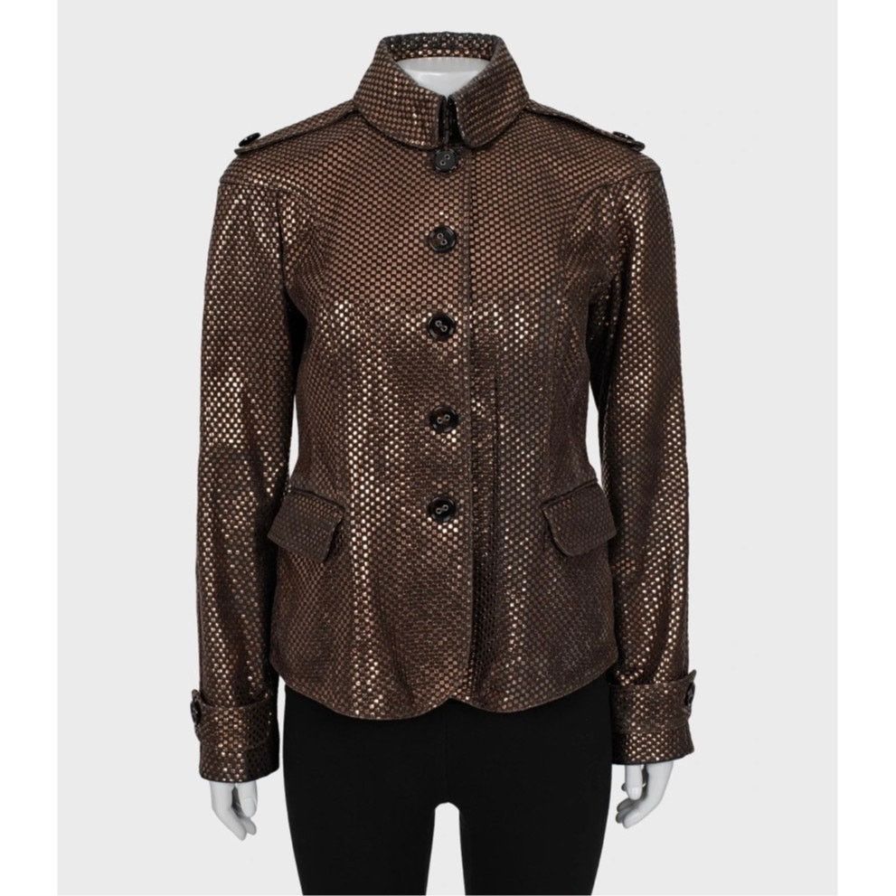 Burberry Burberry Brown Leather Jacket Sz.42 S Size S / US 4 / IT 40 - 1 Thumbnail