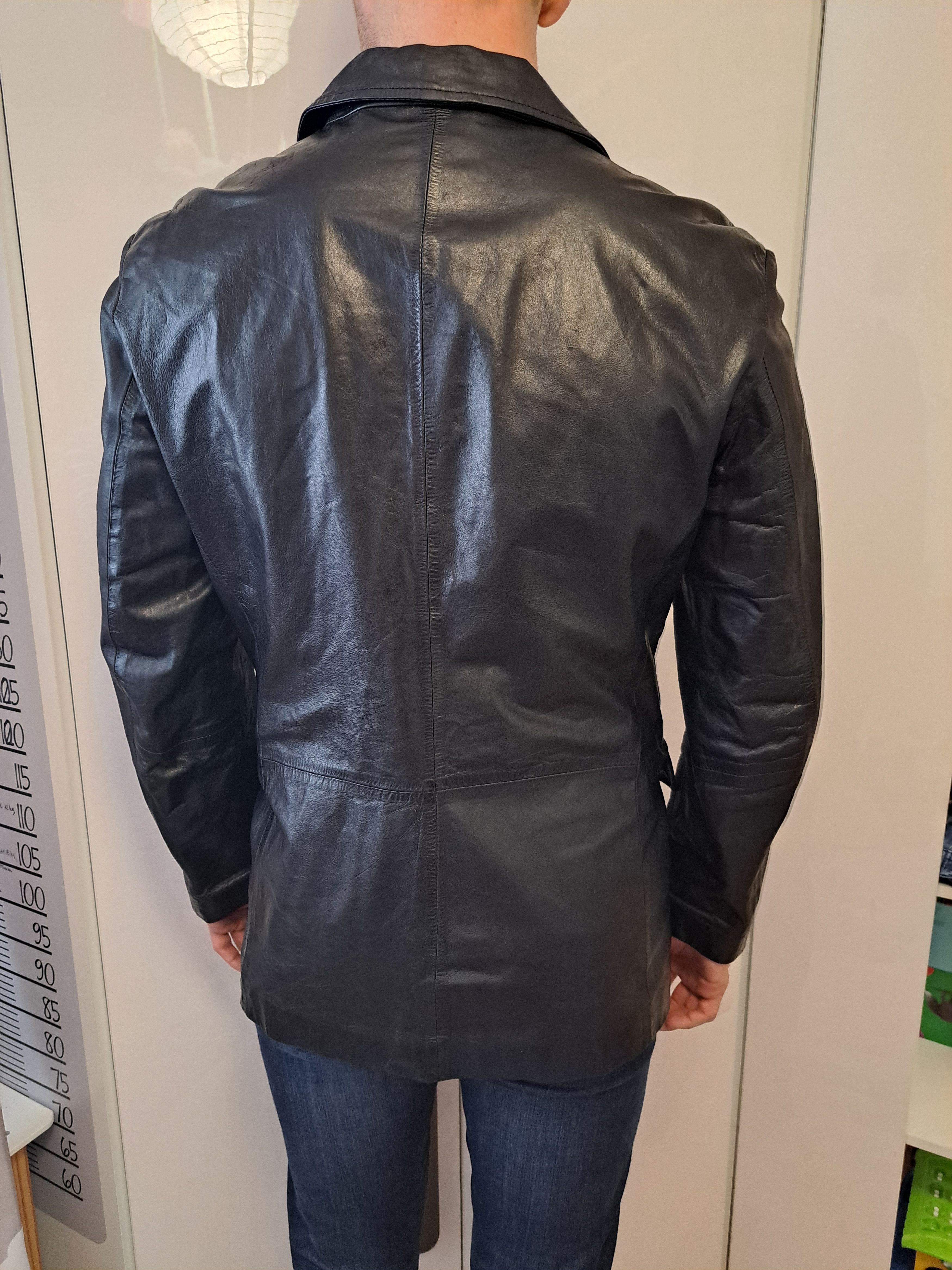 Genuine Leather Vintage blac leather jacket Hollies Stockholm, L size Size US L / EU 52-54 / 3 - 6 Thumbnail
