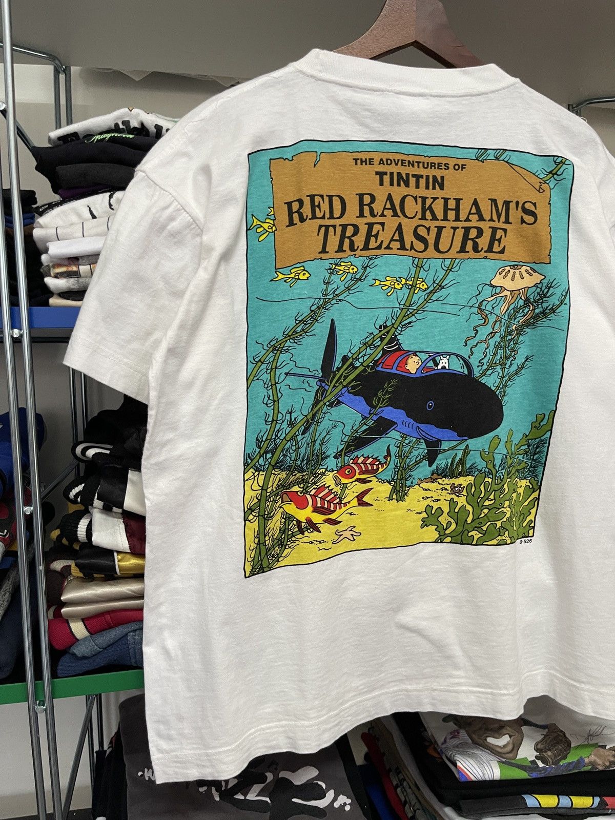 Vintage Vintage 90s The adventures of Tintin Red Rackhams Treasure Size US L / EU 52-54 / 3 - 3 Thumbnail