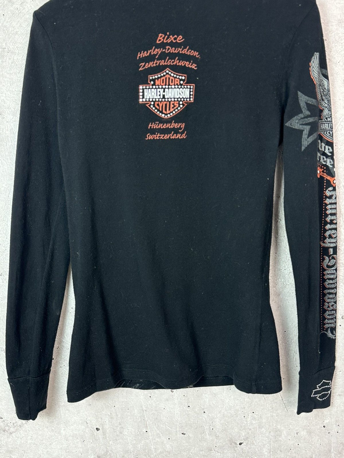 Harley Davidson Vintage Harley-Davidson Rare Printed Black Long Sleeve Size S / US 4 / IT 40 - 7 Thumbnail