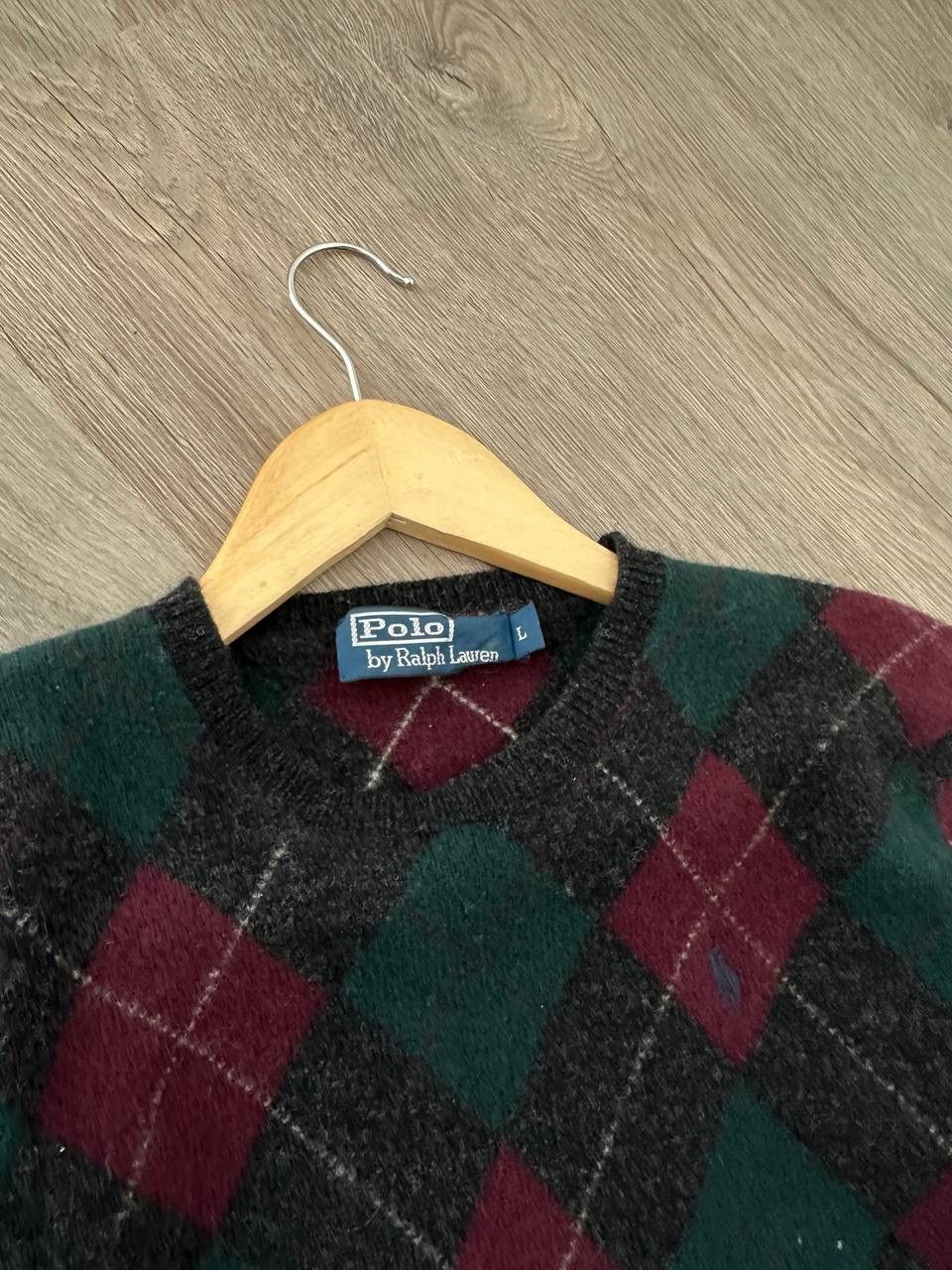 Polo Ralph Lauren × Vintage Vintage Polo Ralph Lauren Diamond W’s Sweater Lana Wool Size L / US 10 / IT 46 - 8 Thumbnail