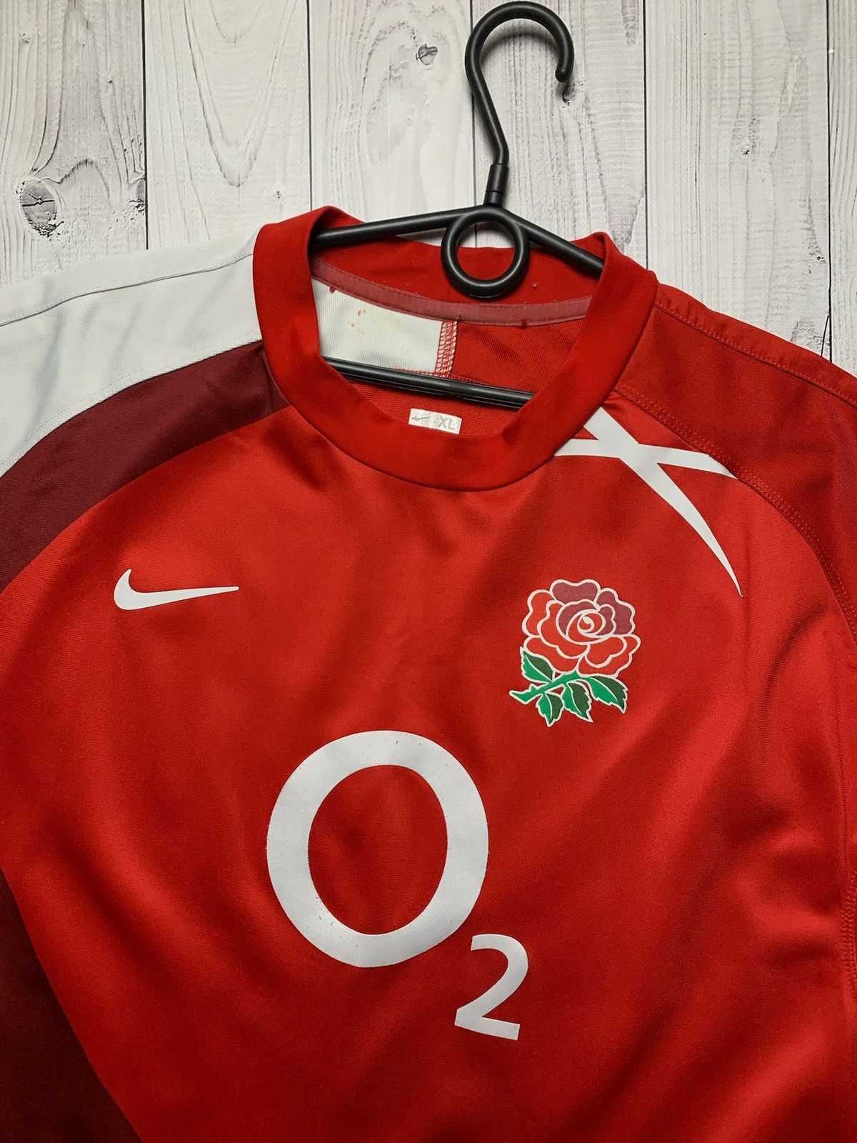 Nike × Vintage Vintage Nike England rugby jersey size XL red Size US XL / EU 56 / 4 - 2 Thumbnail