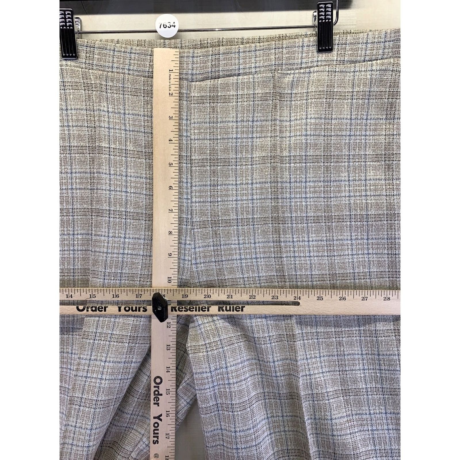 Vintage VINTAGE Sears Roebuck Womens Plaid Woven Pull On Pants 18 Beige 1970-80s Casual Womens Size 40" / US 18 - 5 Thumbnail