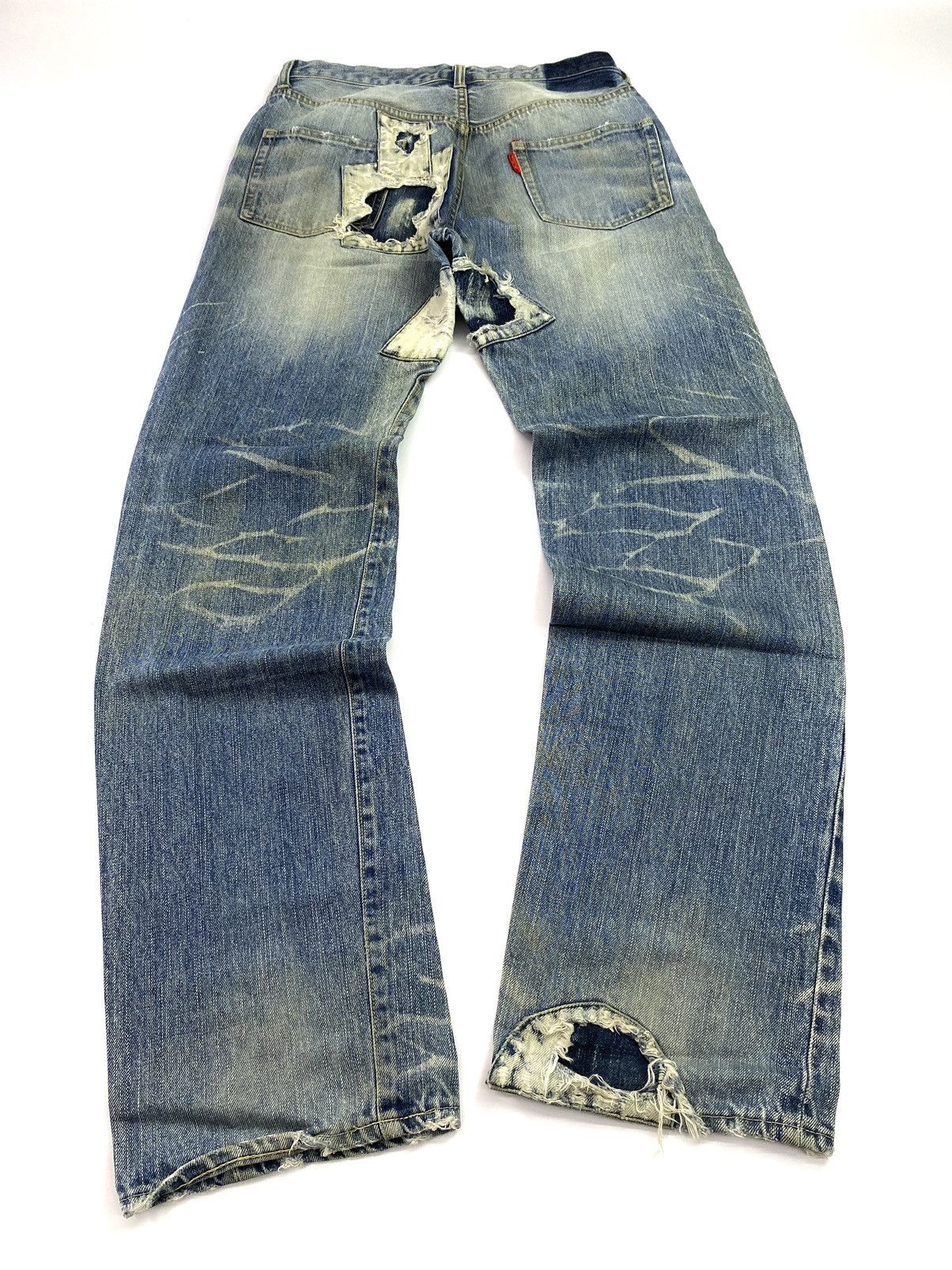 Jean × Vintage Selvedge patchwork jeans pant japanese brand Size US 30 / EU 46 - 2 Thumbnail