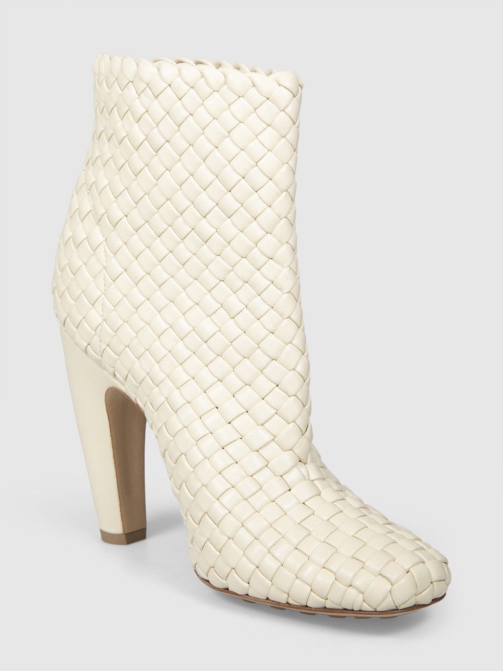 Bottega Veneta Ecru Canalazzo Leather Ankle Boots Size US 8 / IT 38 - 1 Thumbnail