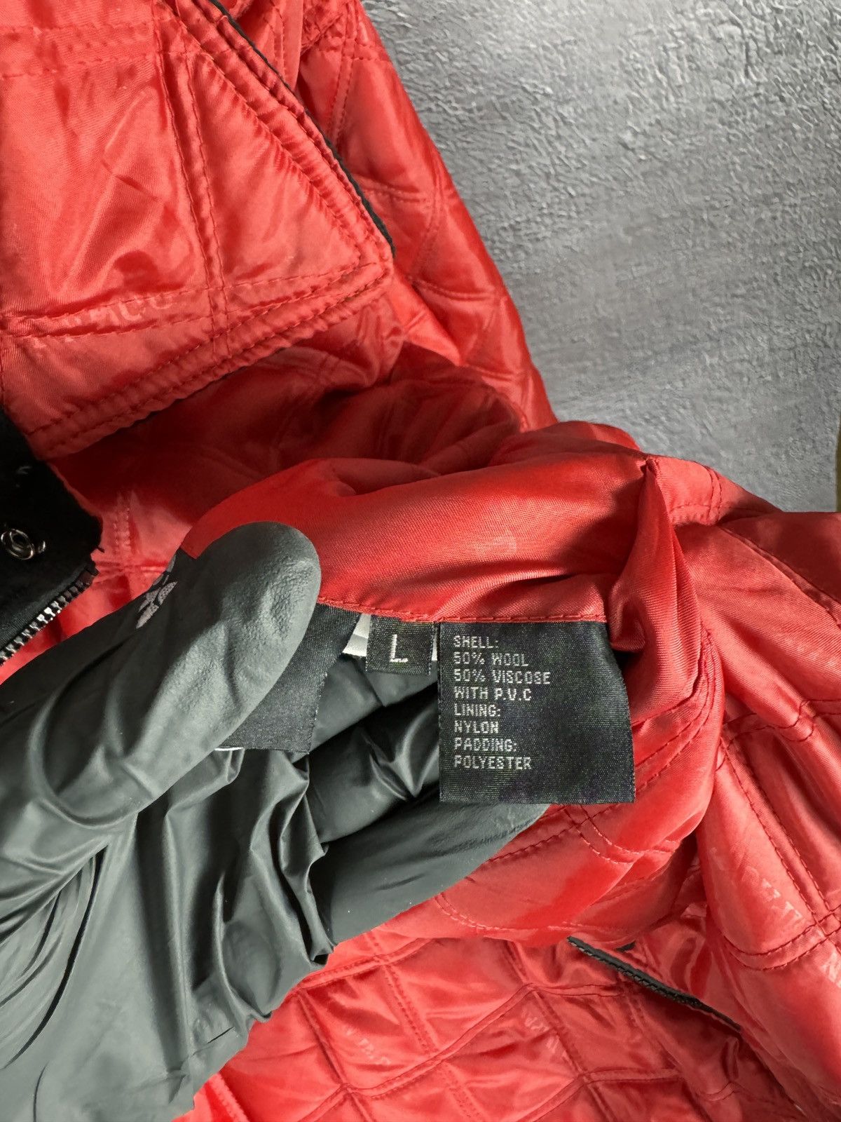 Vintage Down Impact USA reversible wool leather monogram bomber jckt Size US L / EU 52-54 / 3 - 22 Thumbnail
