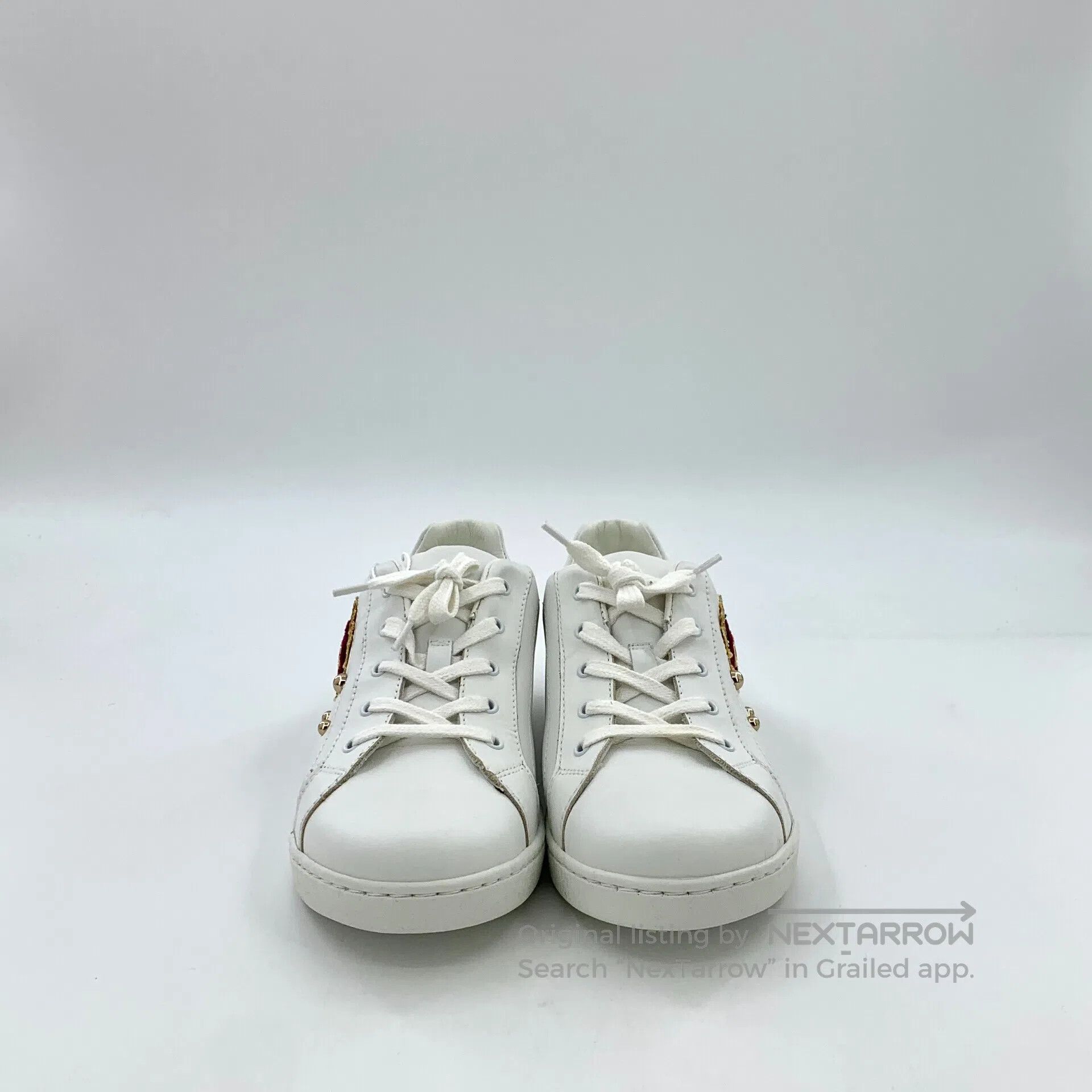 Dolce & Gabbana Dolce Gabbana White Heart Stud Design Laced Casual Flat Sn Size US 5.5 / IT 35.5 - 3 Thumbnail