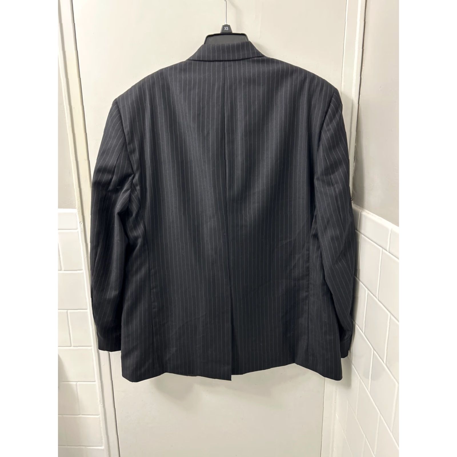 Ralph Lauren Lauren Ralph Lauren Blazer Mens 42S Black Wool Tweed Striped 2-Button Notch Lapel Long Suit Jacket Size 42R - 6 Thumbnail