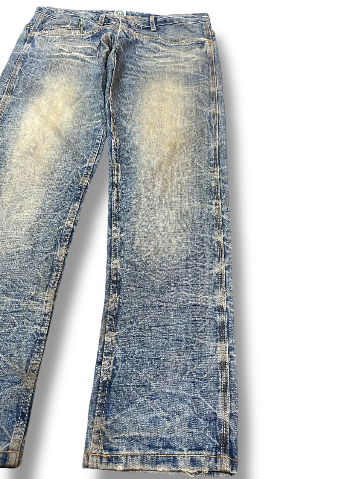 Beauty Beast × Le Grande Bleu (L.G.B.) Vintage Vie Emu Honeycomb Faded Denim Size US 33 - 6 Thumbnail
