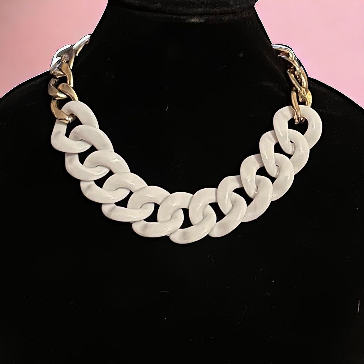 Other Chunky white and gold link necklace Size ONE SIZE - 1 Thumbnail