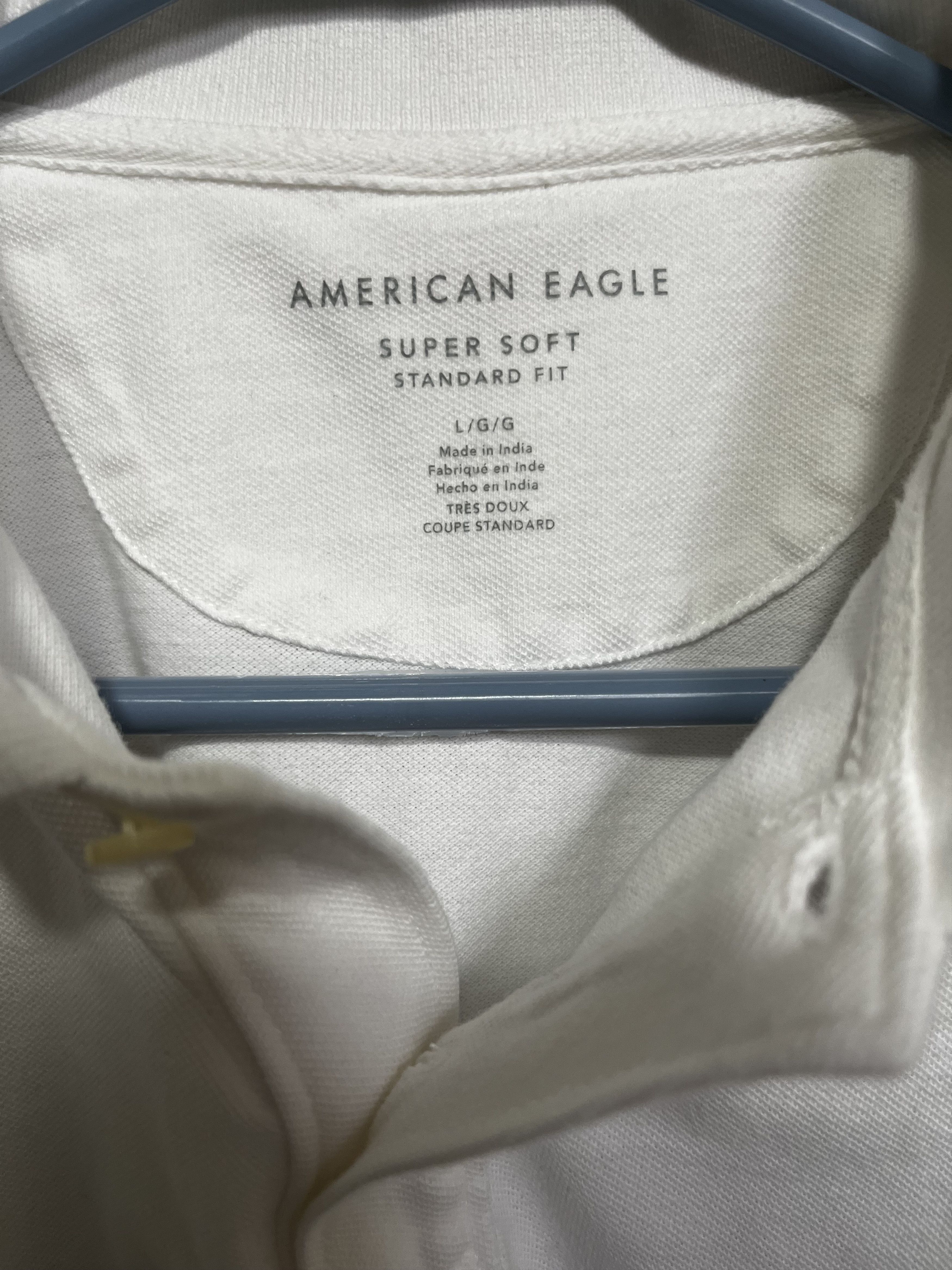 American Eagle Outfitters American Eagle Super Soft Standard Fit Polo - White (L) New Size US L / EU 52-54 / 3 - 4 Thumbnail