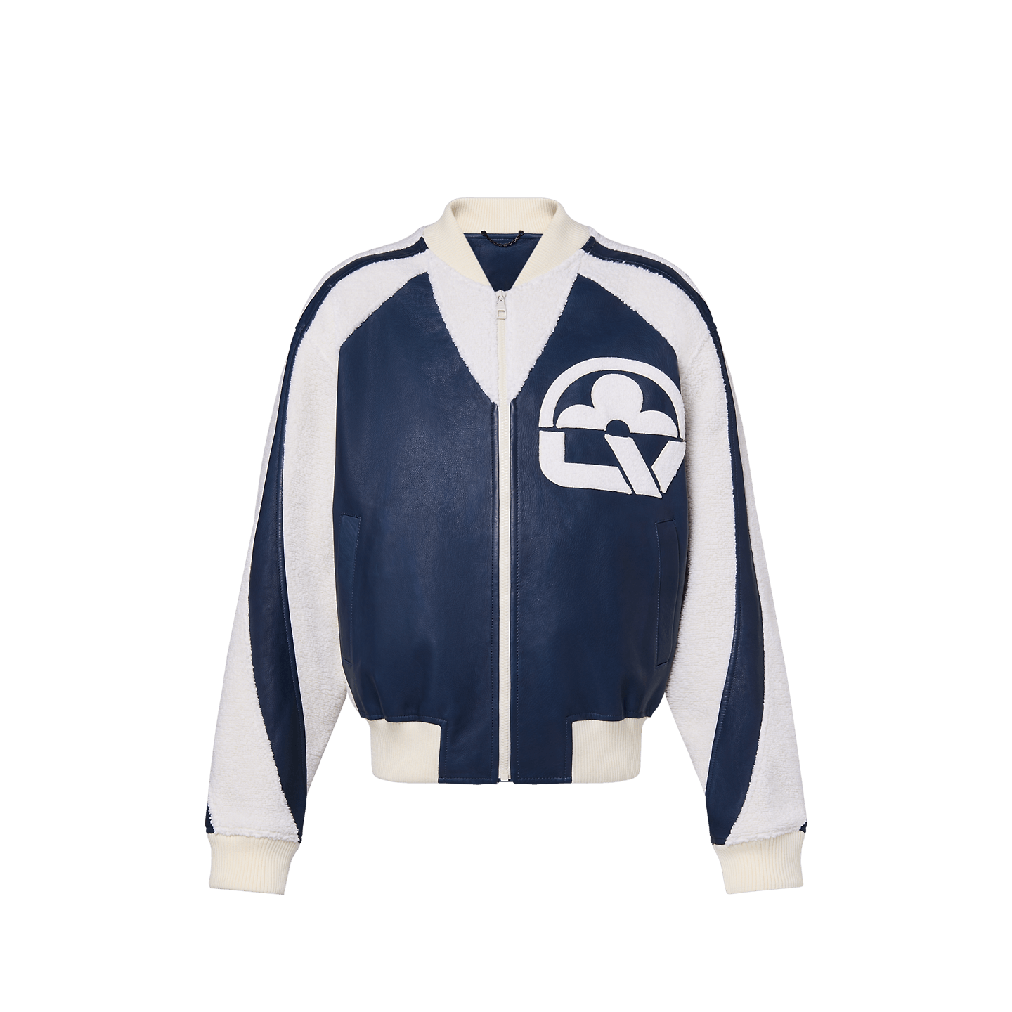 LOUIS VUITTON JACKET LEATHER MONOGRAM VARSITY DENIM 1ABOCX