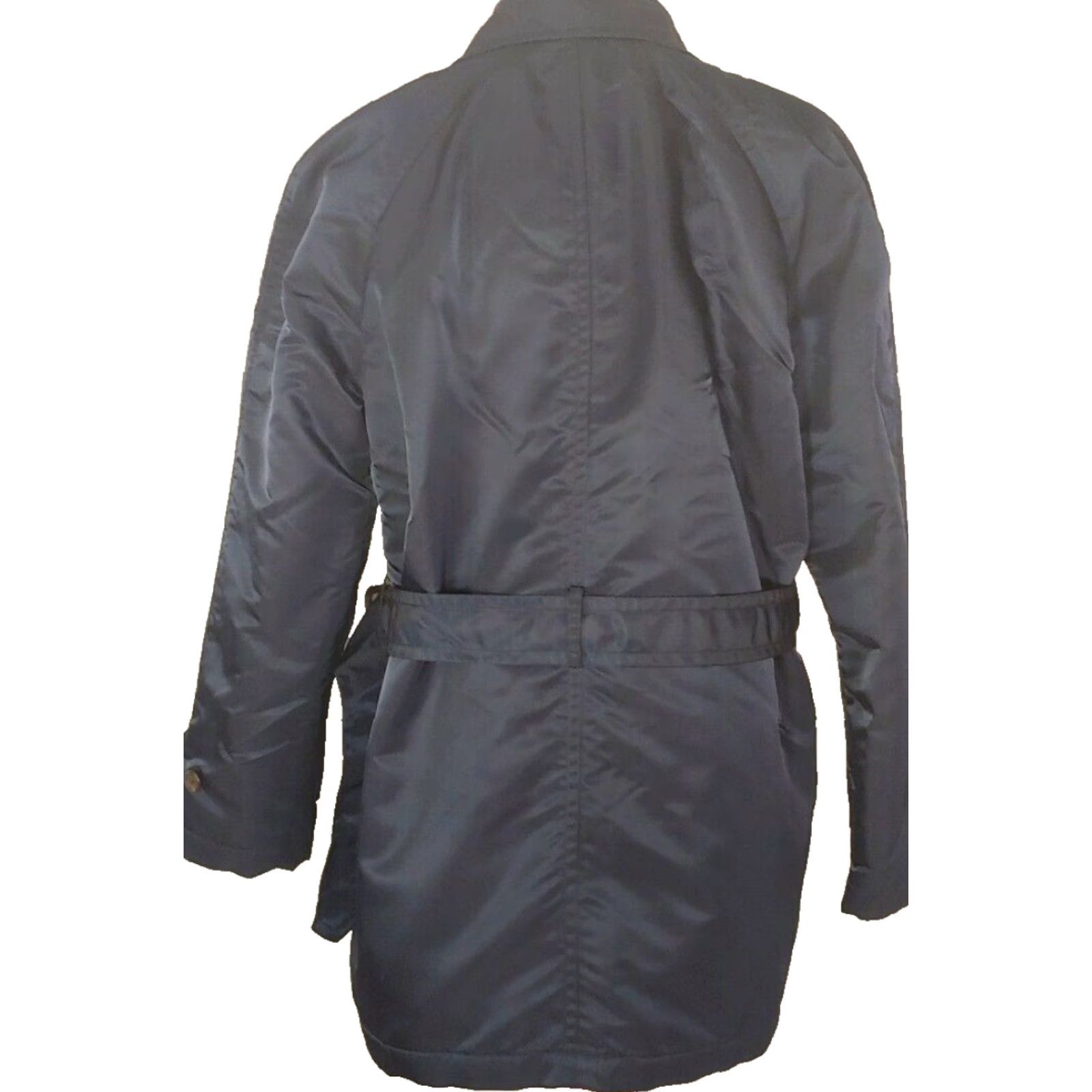 Ralph Lauren VINTAGE Ralph Lauren Coat Jacket Belted Blue Satin Acetate Small Belted Jacket Womens Satin Look 90s Old Money Size S / US 4 / IT 40 - 3 Thumbnail
