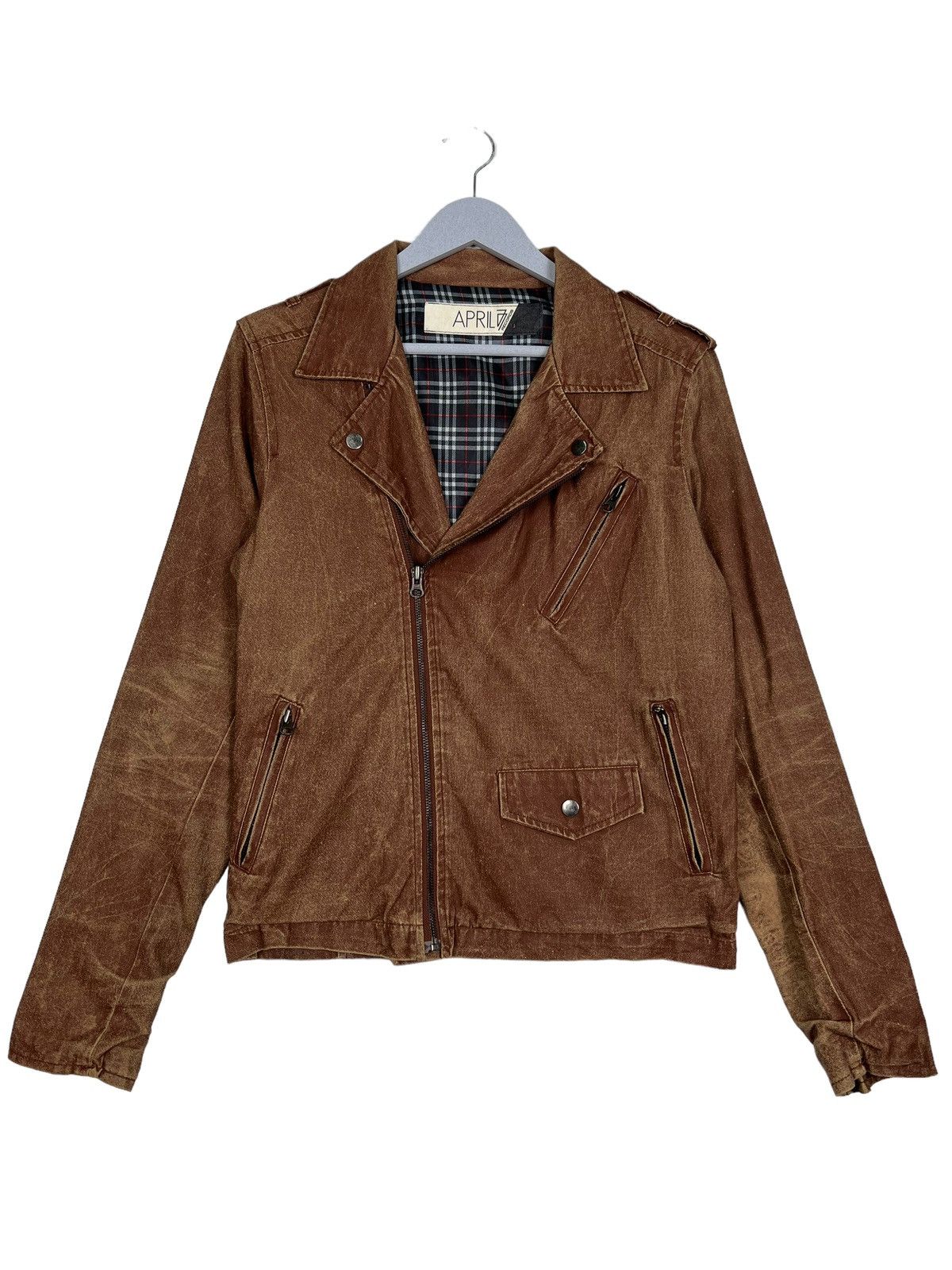 April 77 🔥 APRIL 77 Record Double colar MOTO RIDER JACKET Size US S / EU 44-46 / 1 - 2 Thumbnail