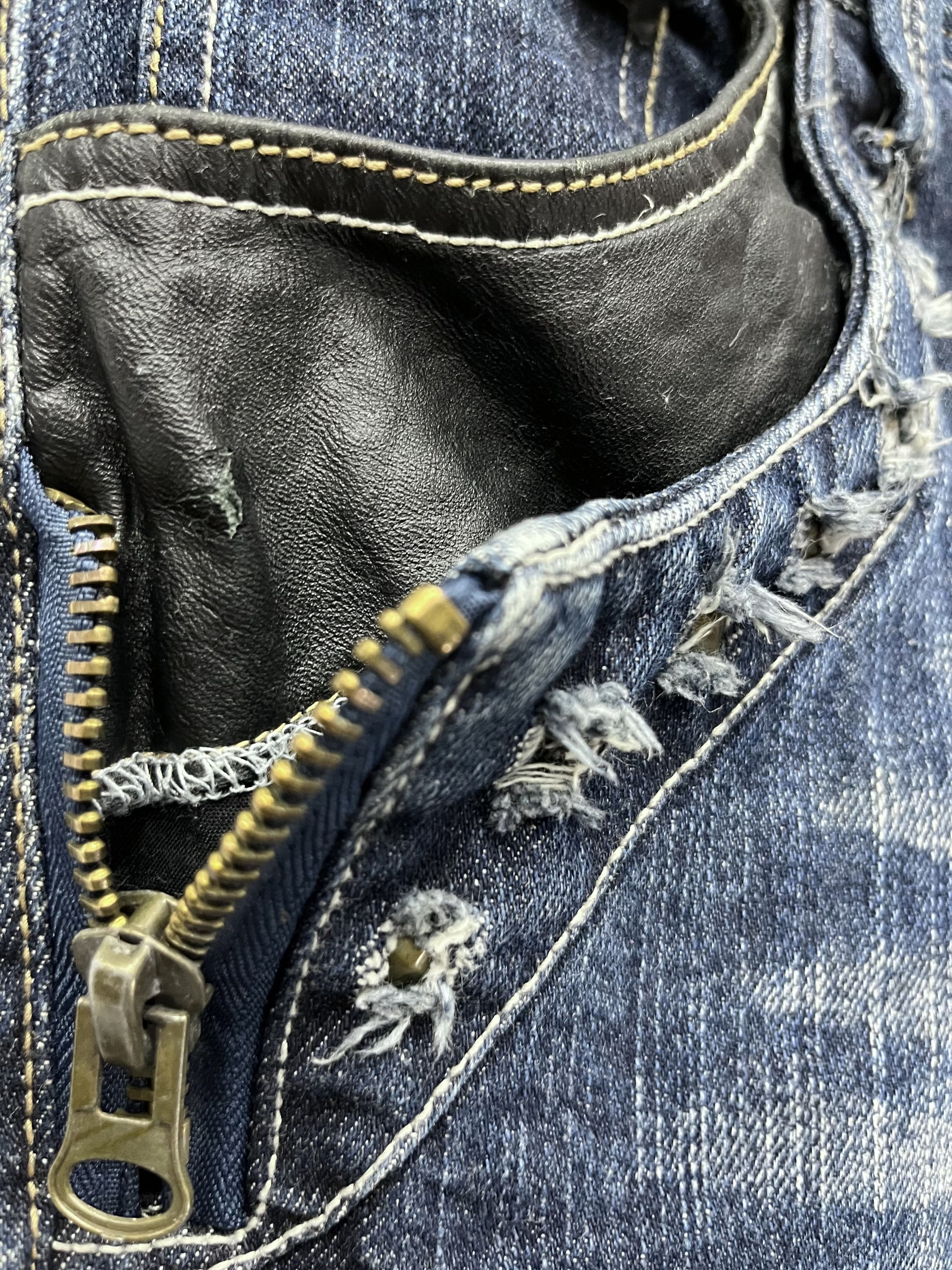 Seditionaries FYE🔥Vtg 90’s TRIXY Punk Studded Acid Wash Blue Flare Denim Size US 33 - 12 Thumbnail