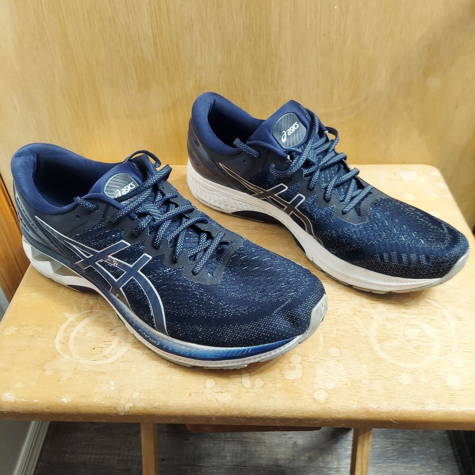 Asics Asics Gel Kayano 27 Men's US 15 Blue Grey Running Shoes EUC Size US 15 / EU 48 - 2 Thumbnail