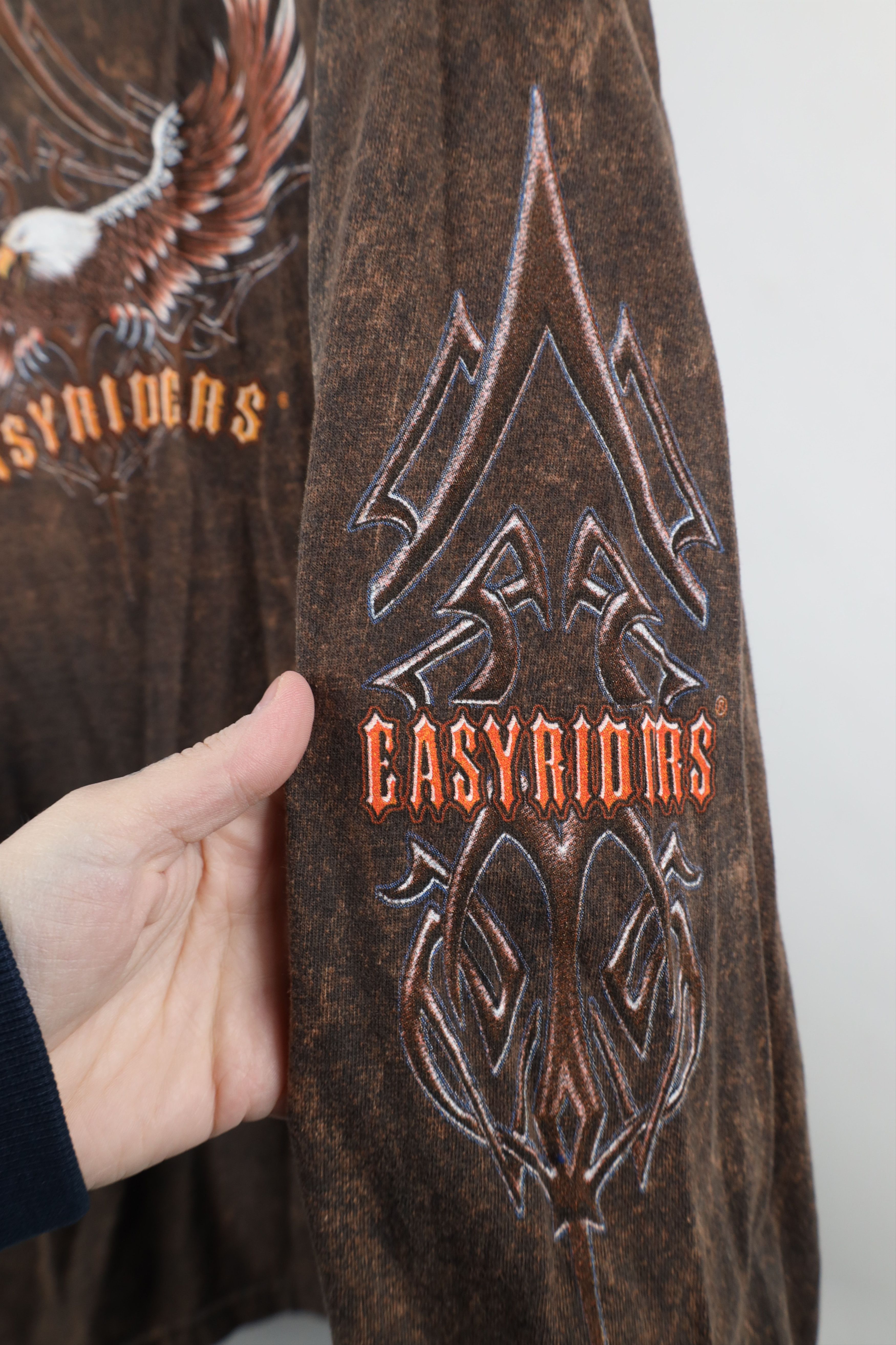 Vintage Vintage 90s Y2K Easyriders Tribal Eagle Long Sleeve T-Shirt Size US XXL / EU 58 / 5 - 4 Thumbnail