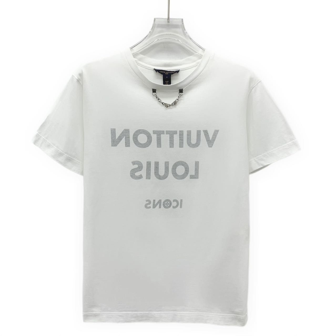 Louis Vuitton Louis Vuitton White Logo Cotton Short Sleeve T-shirt K26WX Size S / US 4 / IT 40 - 1 Thumbnail