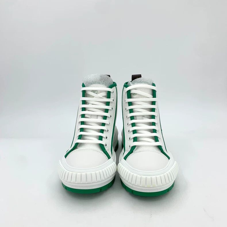 Louis Vuitton Louis Vuitton White platform lace-up casual high-top sneak Size US 4.5 / IT 34.5 - 3 Thumbnail