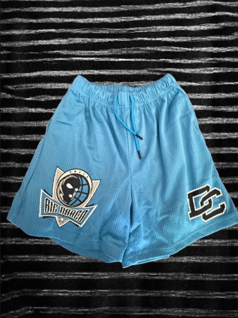 Draco Slides Blue Mesh Shorts Size Large
