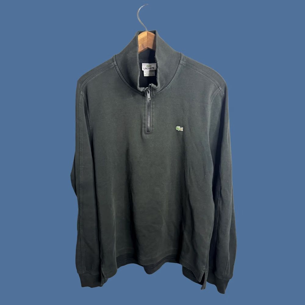 Lacoste VINTAGE Lacoste Pullover Sweater Mens M Black 1/4 Zip Croc Logo Long Sleeve Size US M / EU 48-50 / 2 - 1 Thumbnail