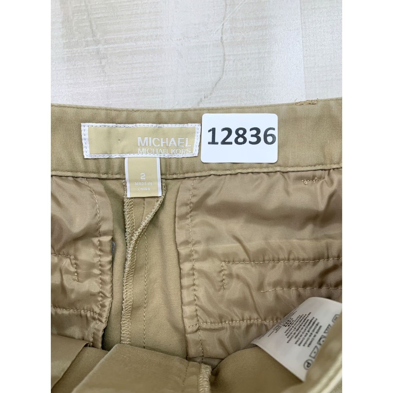 Michael Kors Michael Kors Khaki Pants Womens 2 Straight Leg Low Rise City Preppy Logo Pockets Slim Beige Cotton Blend Regular Size 2 Womens Size 26" / US 2 / IT 38 - 6 Thumbnail