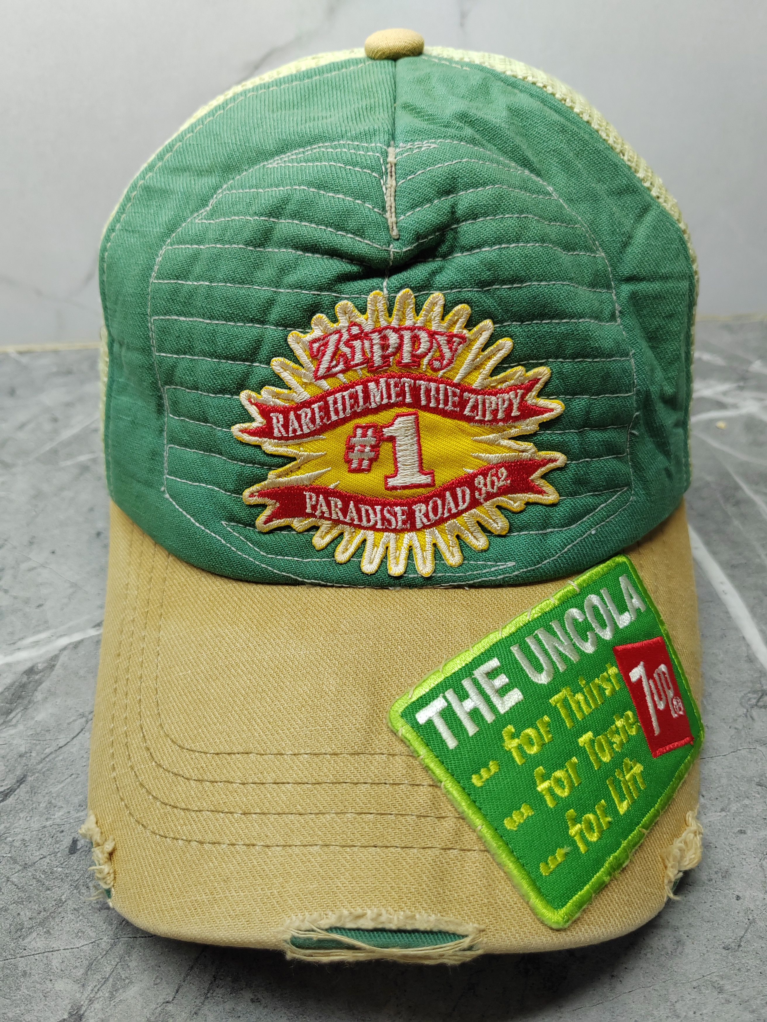 Japanese Brand Vintage 7up Zippy Cola Distressed Style Trucker Hat Cap Size ONE SIZE - 2 Thumbnail