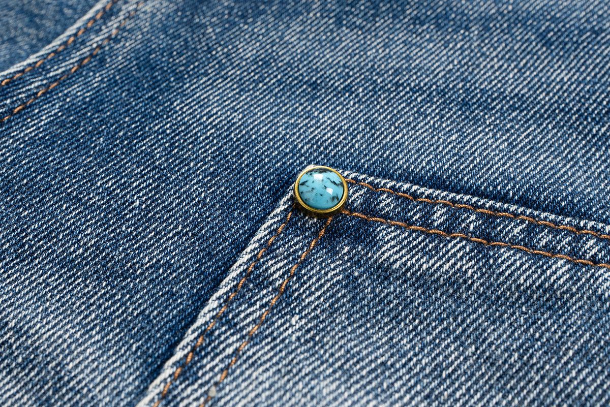 Jean × Vintage Distressed Logging Turquoise Jeans Size US 31 - 6 Thumbnail